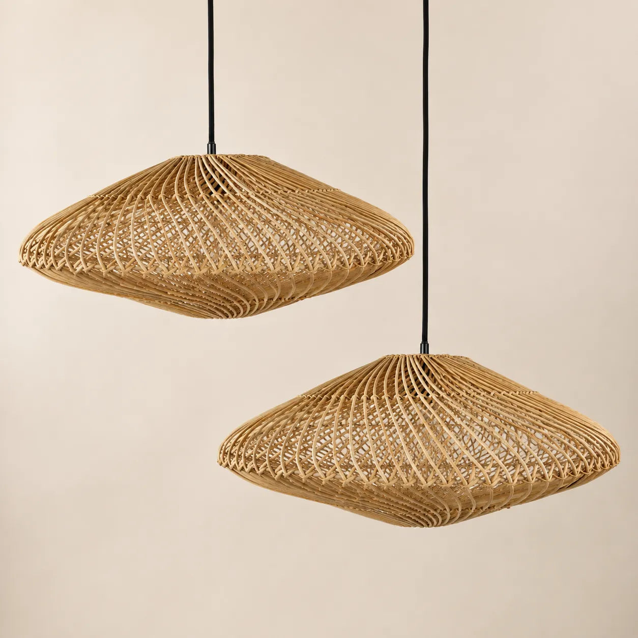 Kit 2 Luminárias Pendente em Rattan Alba 60cm
