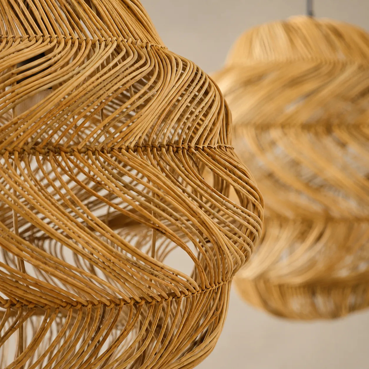 Kit 2 Luminárias Pendente em Rattan Kyoto