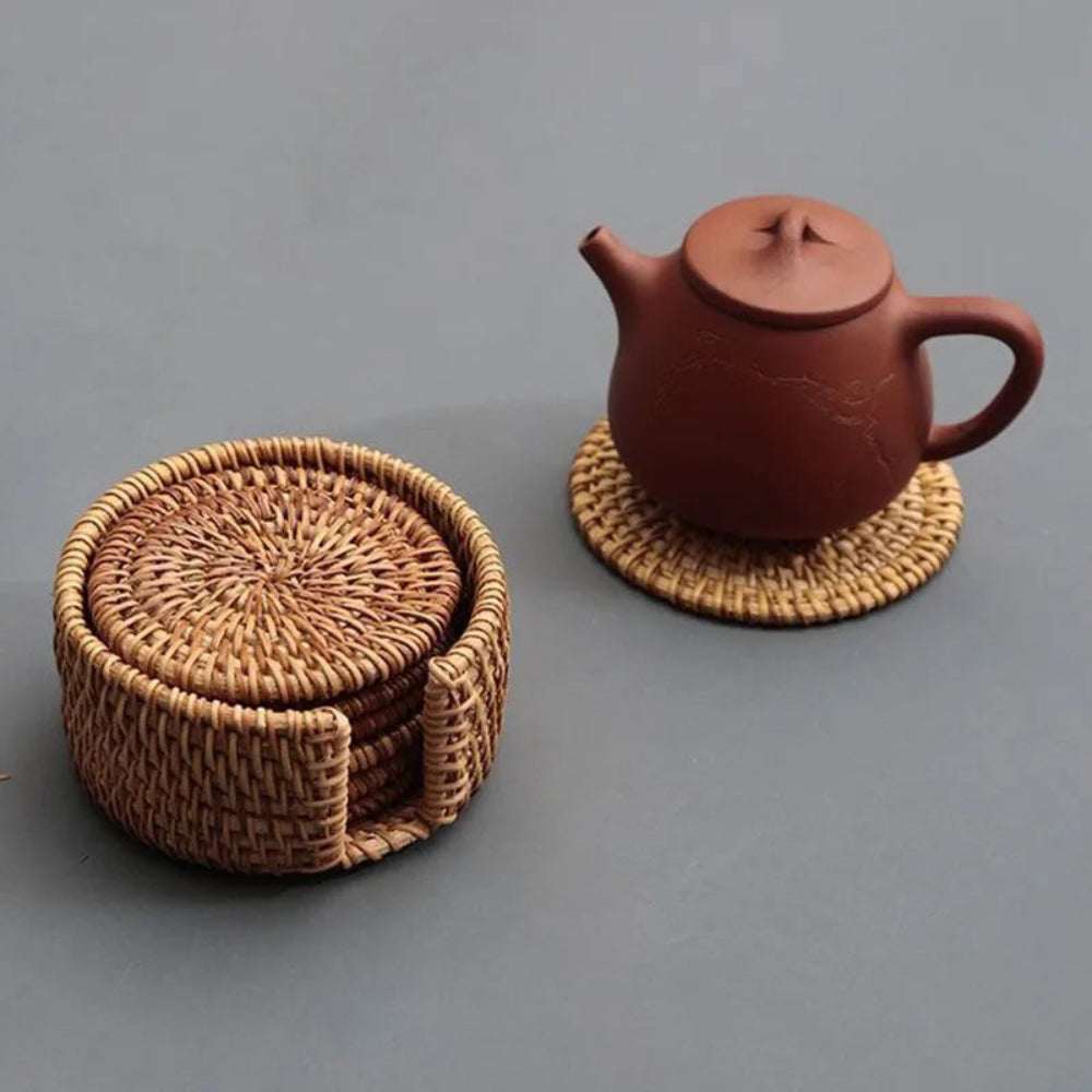 Conjunto porta copos de Rattan Naturale - 6pçs