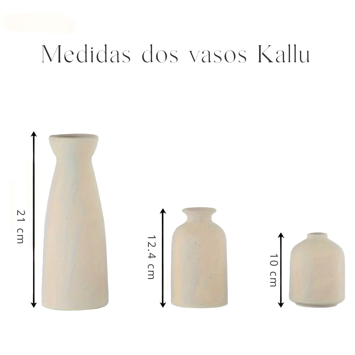 Conjunto vasos de cerâmica Kallu