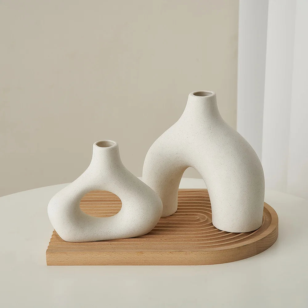 Conjunto vasos de cerâmica branco Klara - 2pcs