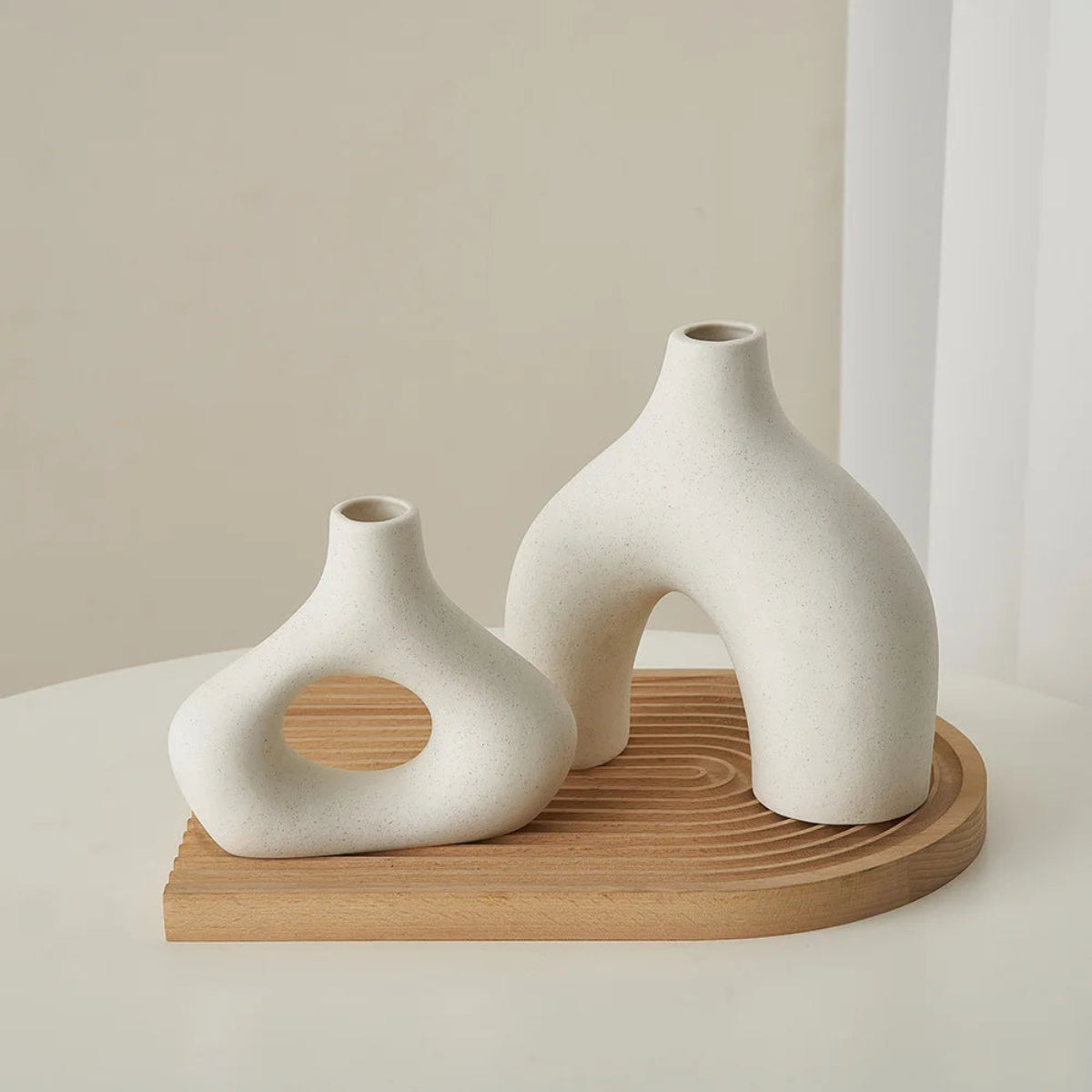 Conjunto vasos de cerâmica branco Klara - 2pcs