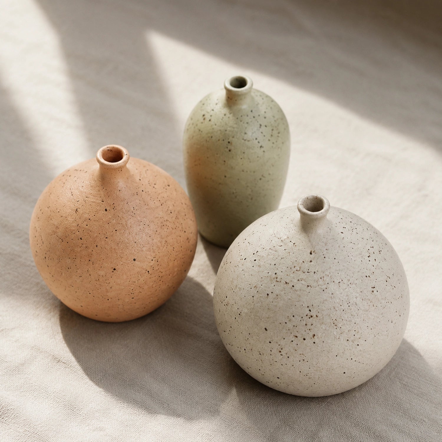 Conjunto de Vasos Decorativos Cerâmica Granilite