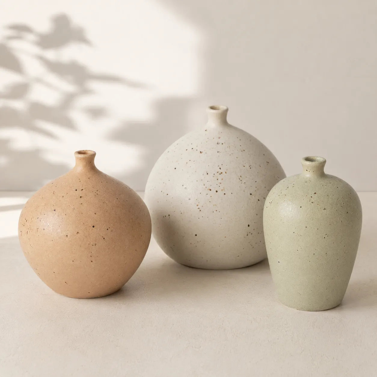 Conjunto de Vasos Decorativos Cerâmica Granilite