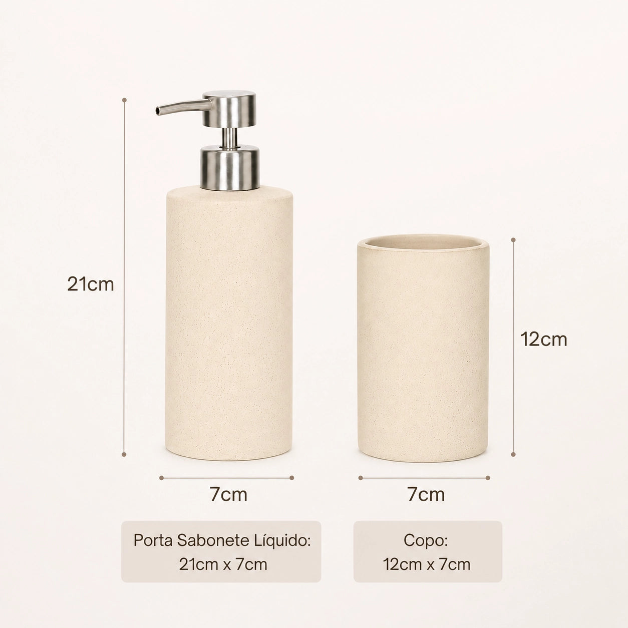 Conjunto para Banheiro em cerâmica 2 Peças Clean
