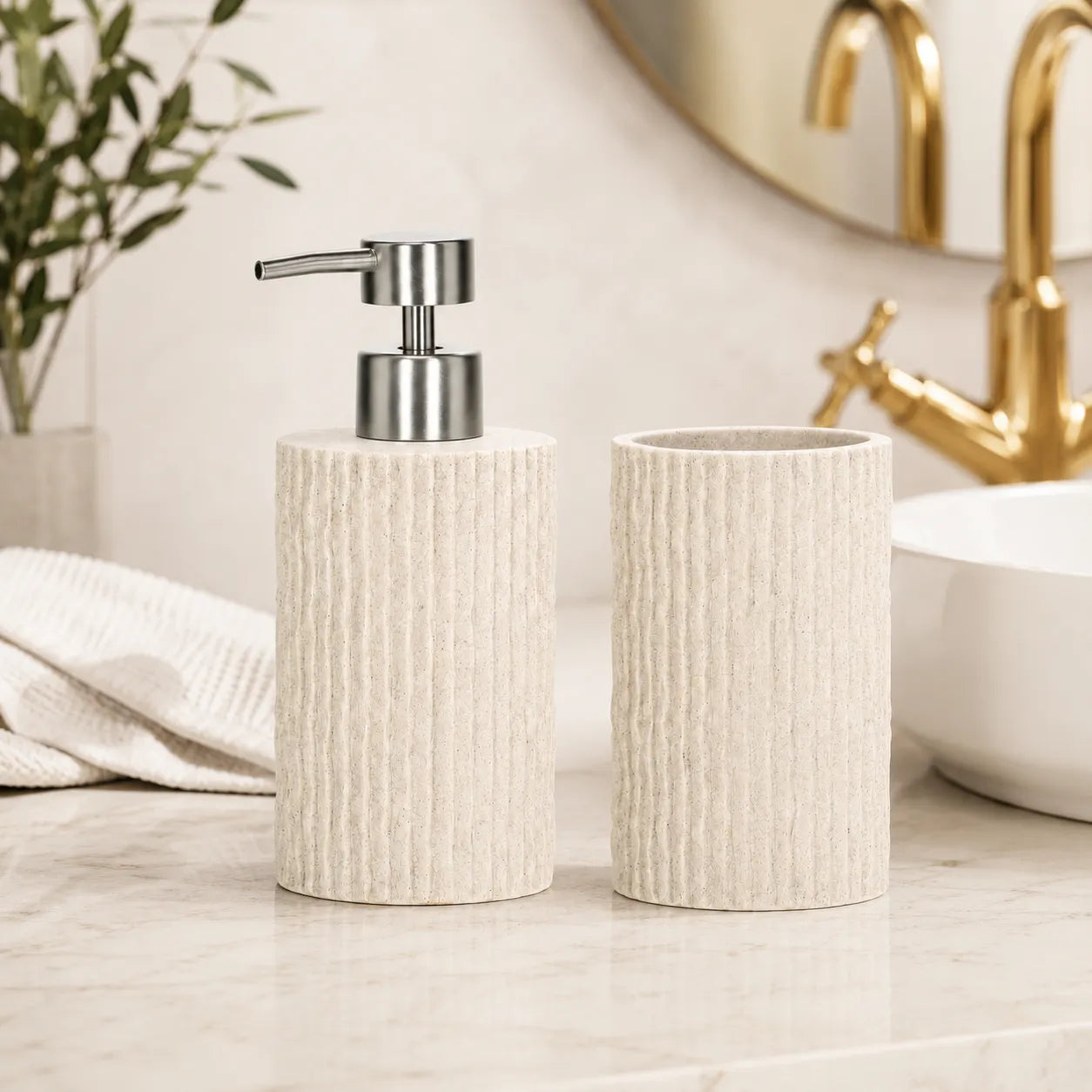Conjunto para banheiro 2 peças Texturizado Santorini