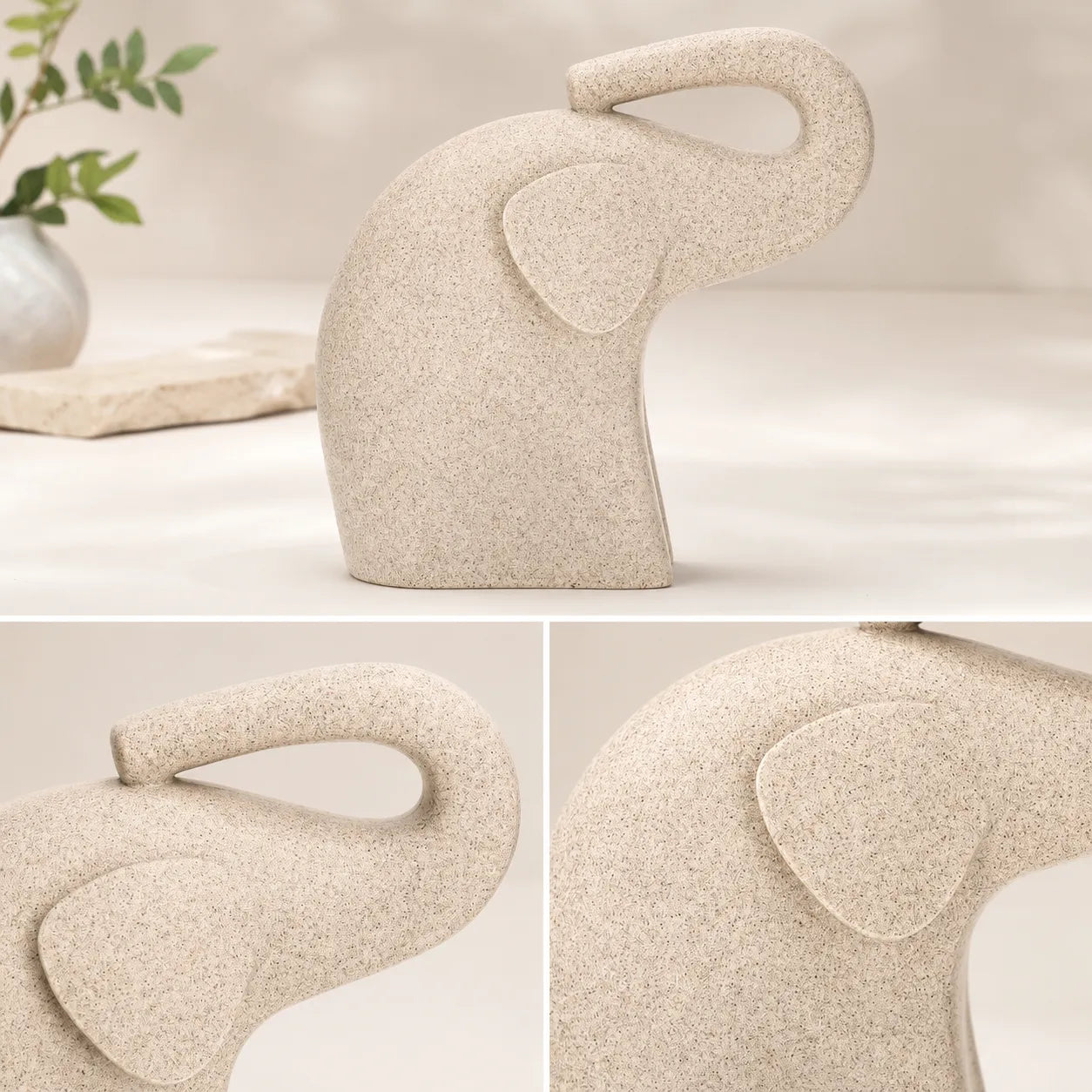 Elefante Decorativo em Resina Marfim