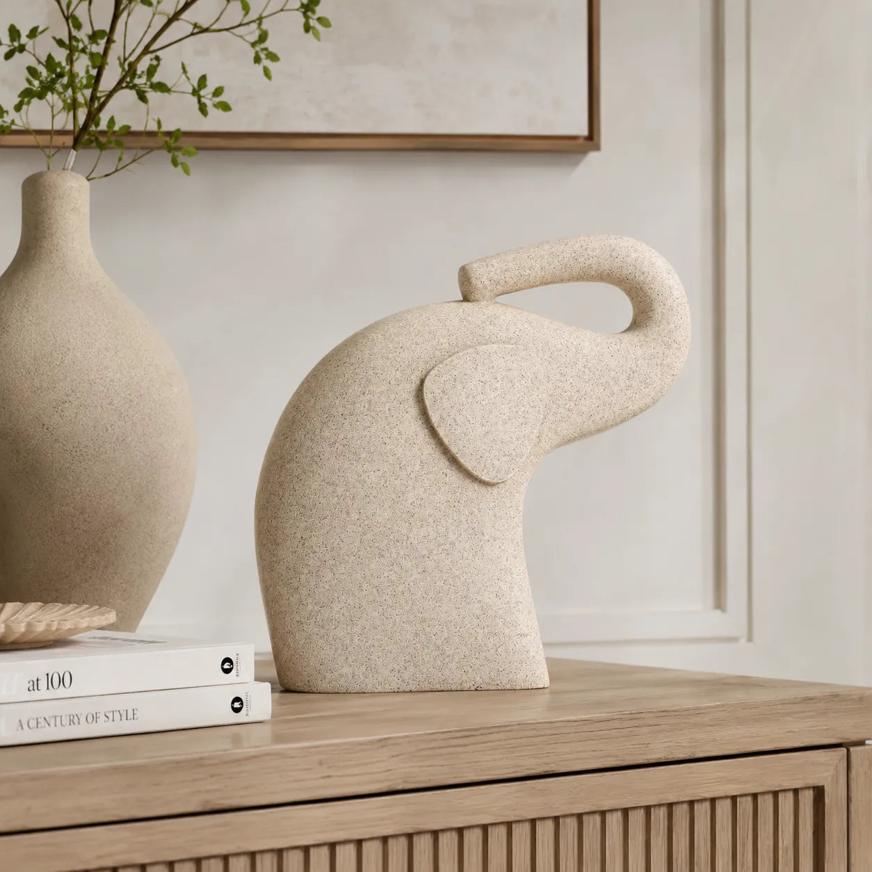Elefante Decorativo em Resina Marfim