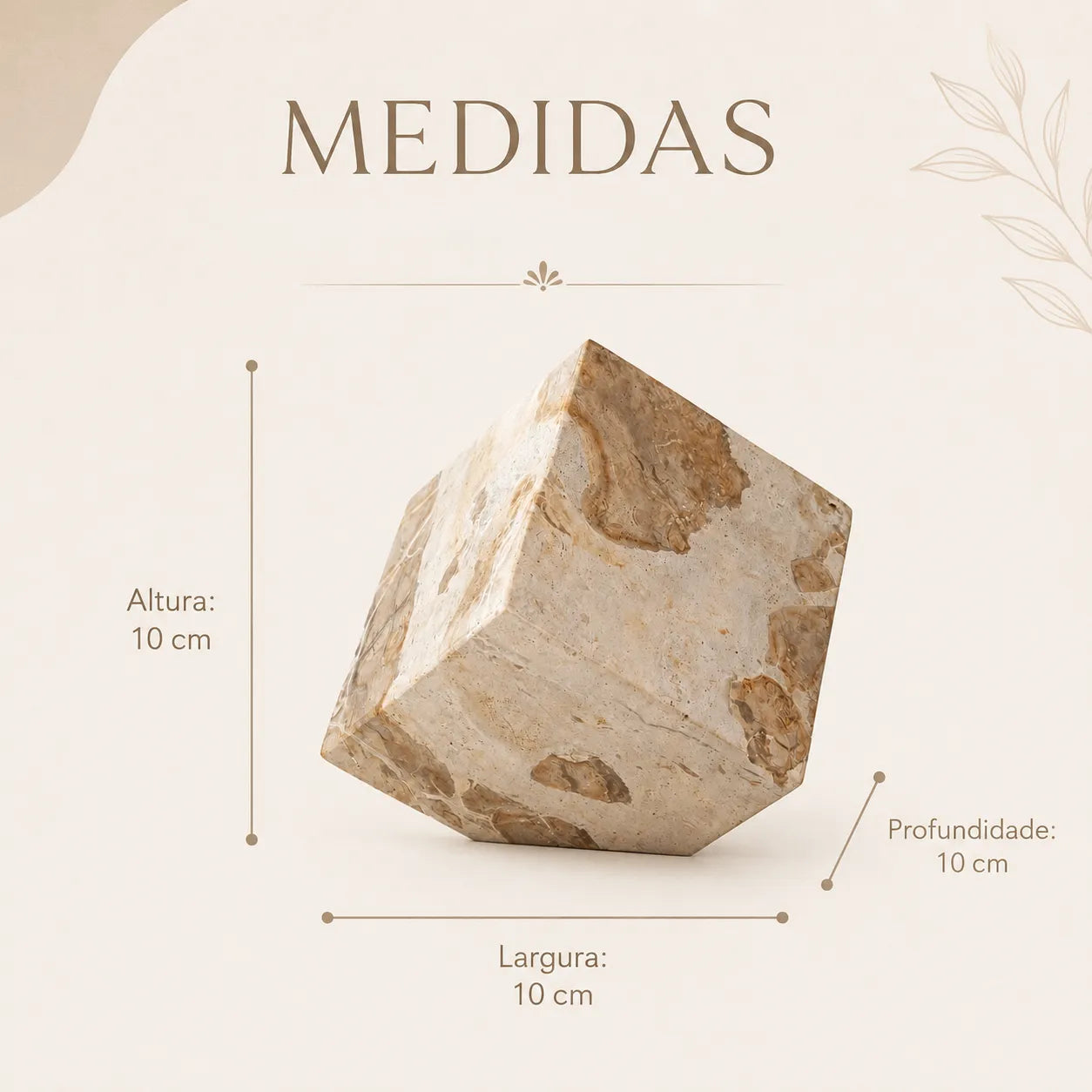Escultura Decorativa em Mármore Cubo Quartz