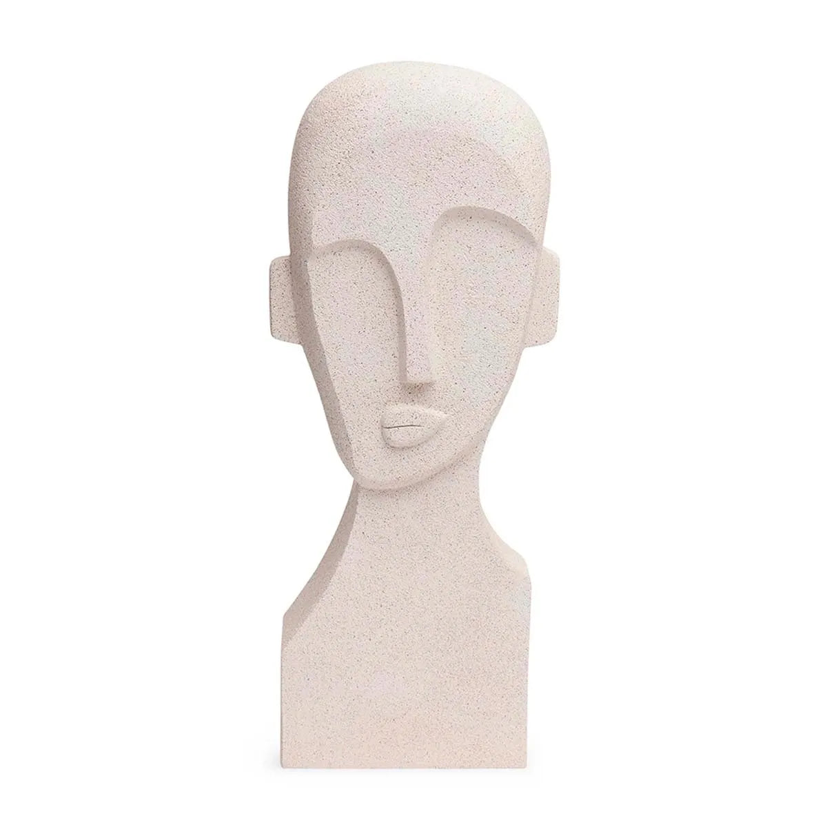 Escultura Decorativa Abstrata em Bege Faces