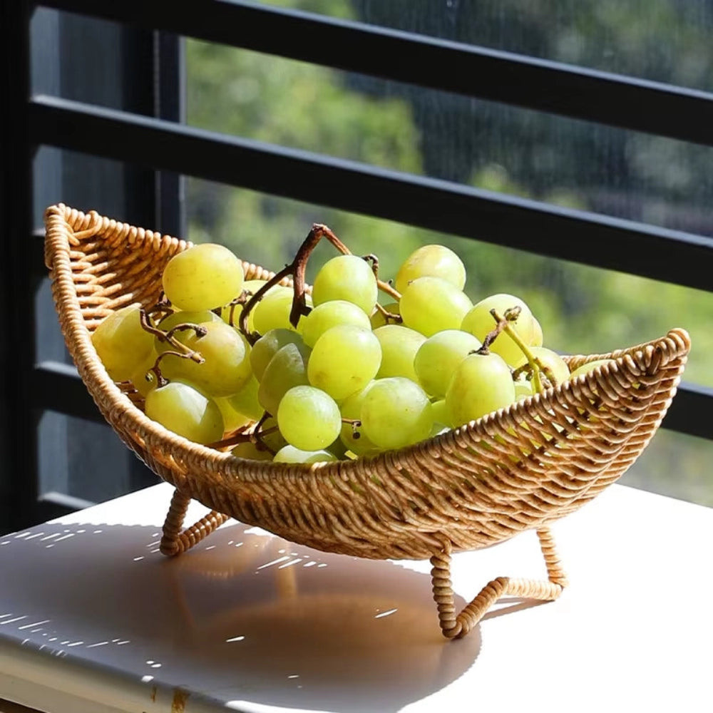 Fruteira de Mesa em Rattan Natural