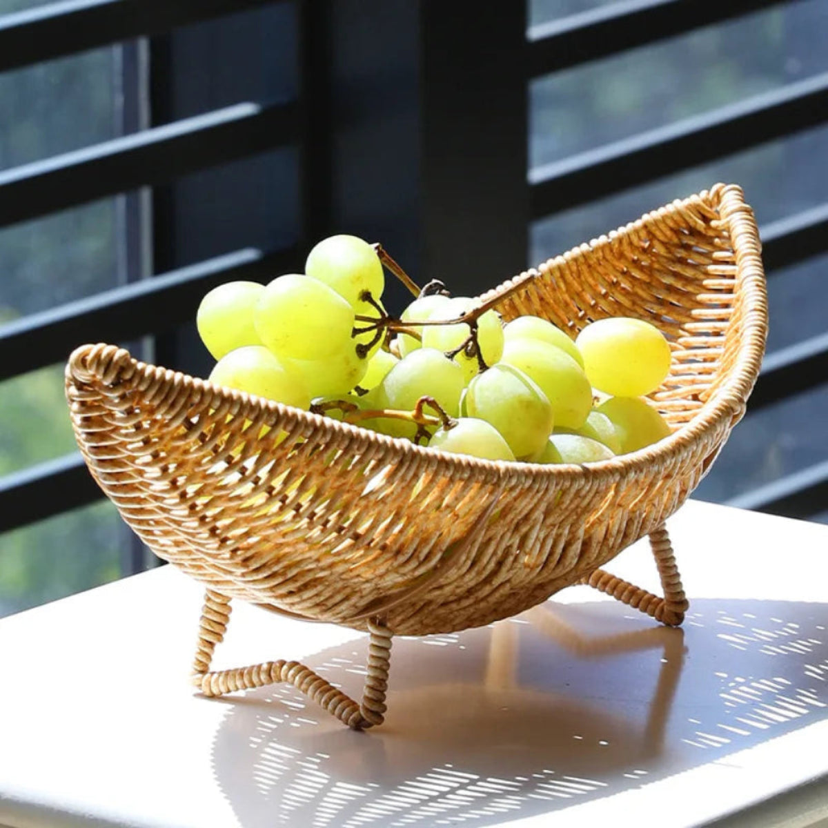 Fruteira de Mesa em Rattan Natural