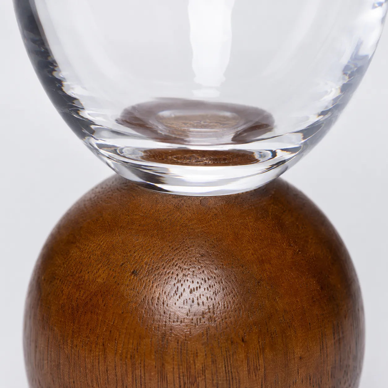 Jogo de Taças para Espumante em Cristal e Madeira Acácia - 210ml