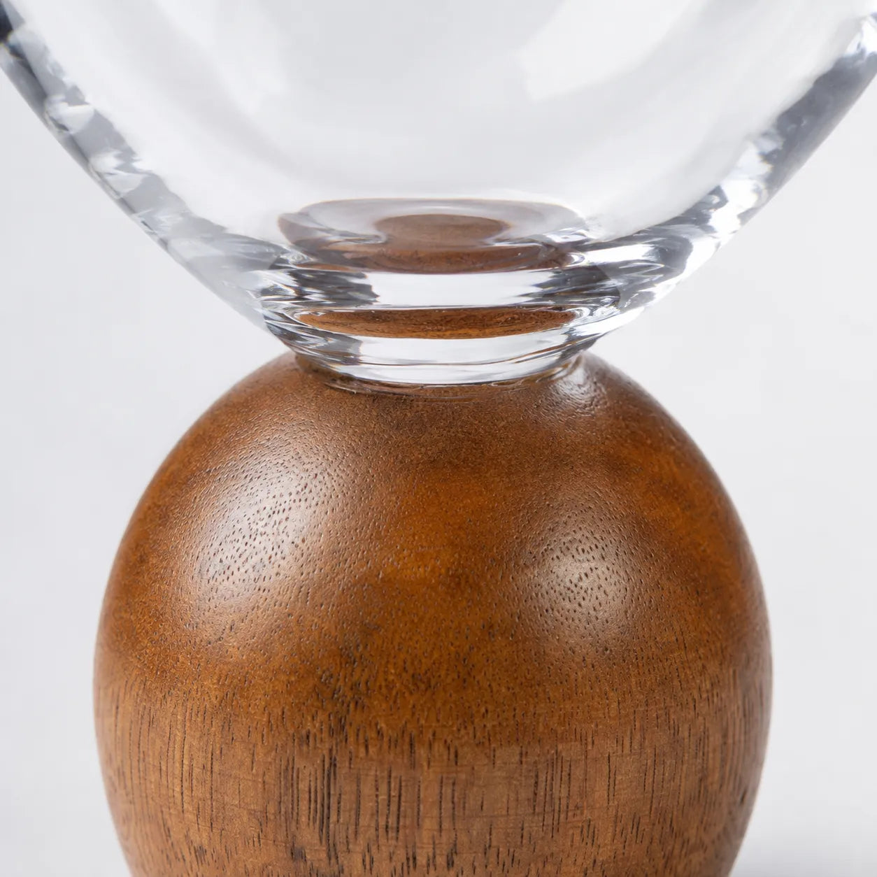 Jogo de Taças para Vinho em Cristal e Madeira Acácia - 520ml