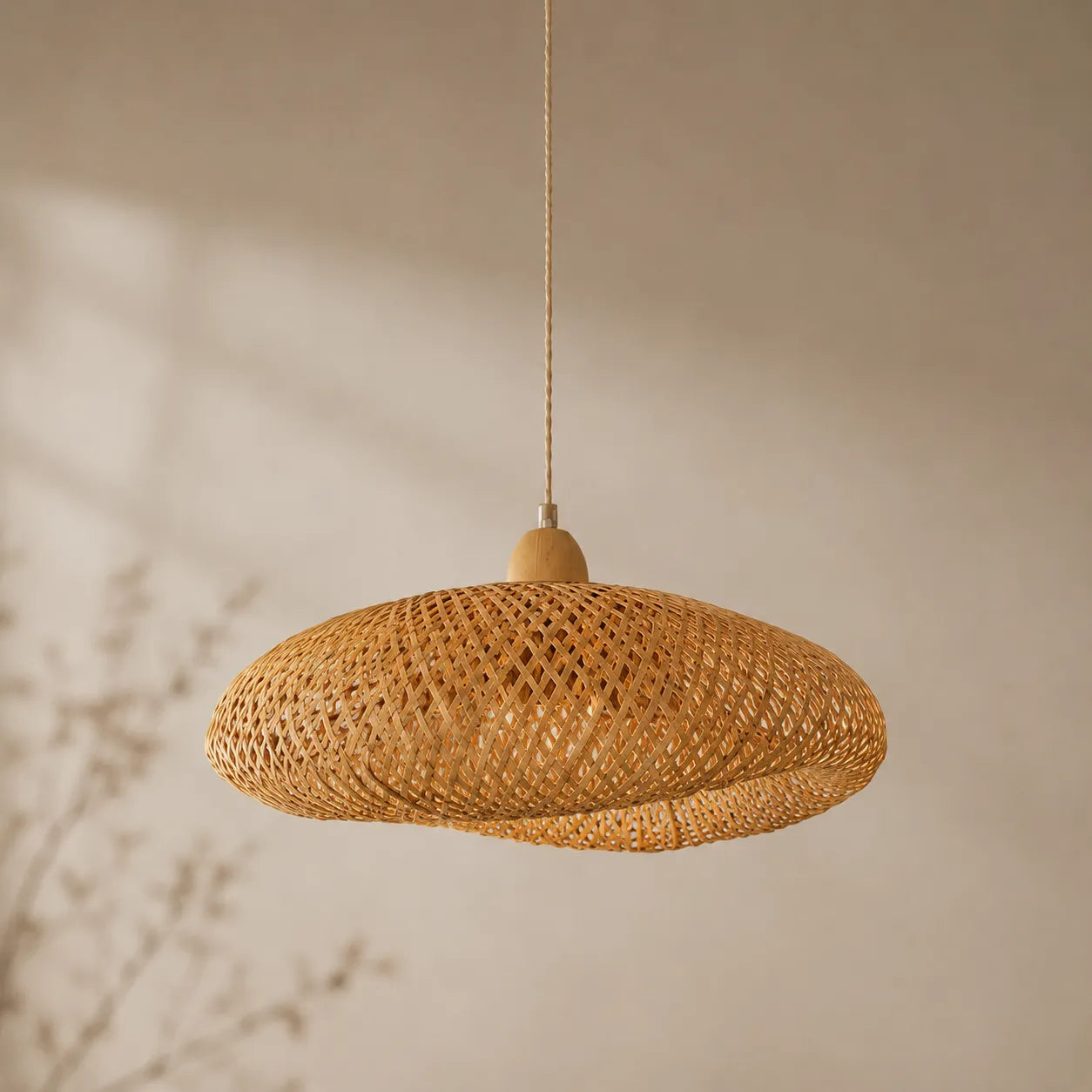 Kit 3 Luminárias Pendente de Bambu Luz do Campo - 60cm (Grande)
