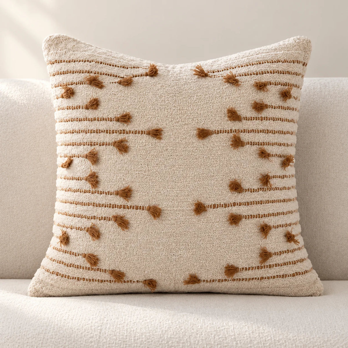 Kit Manta para Sofá e Capa de Almofada Caramelo Sahara