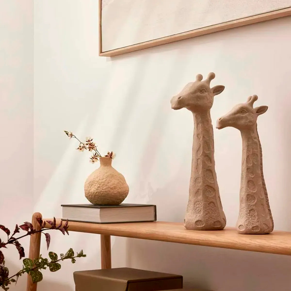 Kit 2 Esculturas Girafas Savana