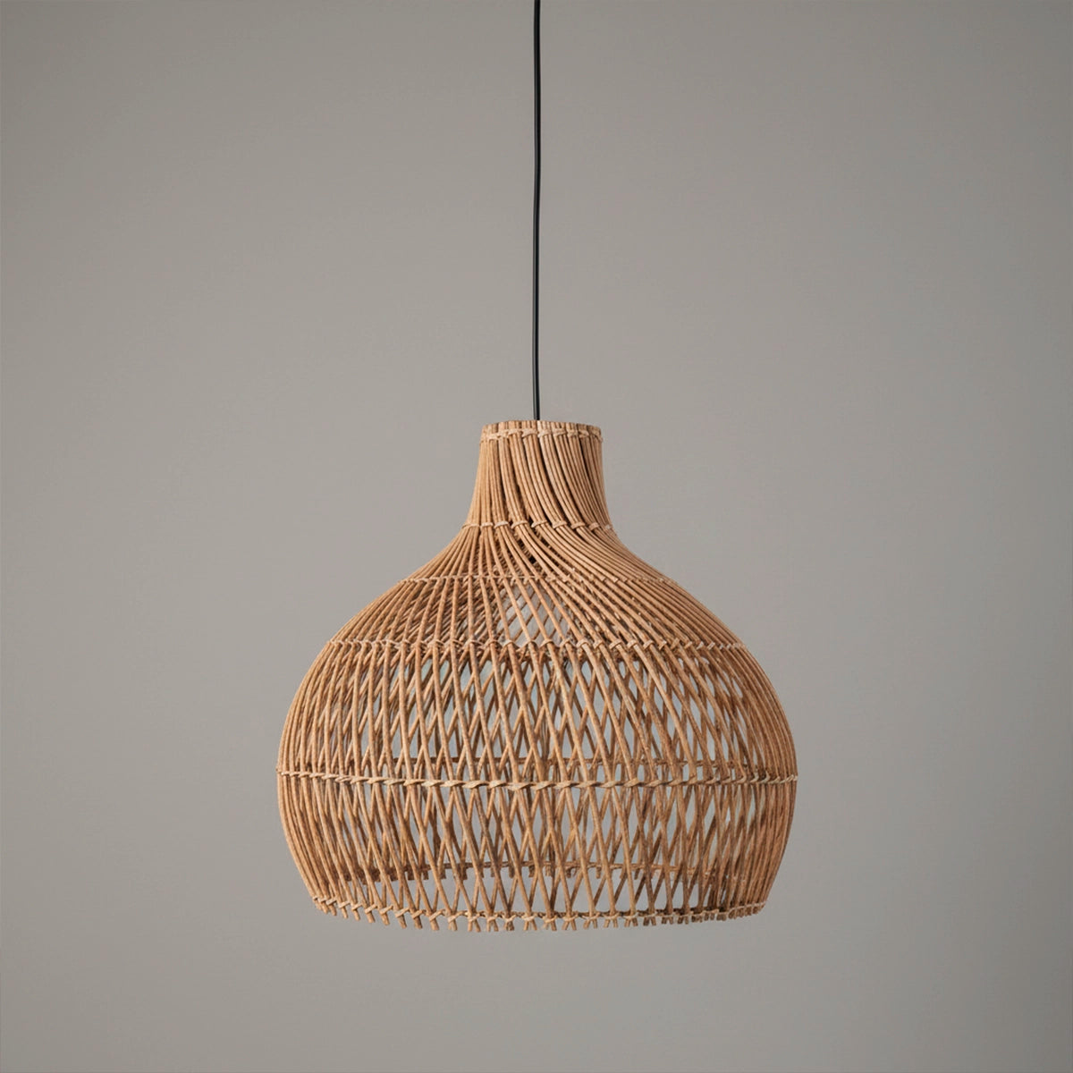 Kit 2x Luminárias Pendente  de Rattan Gaia