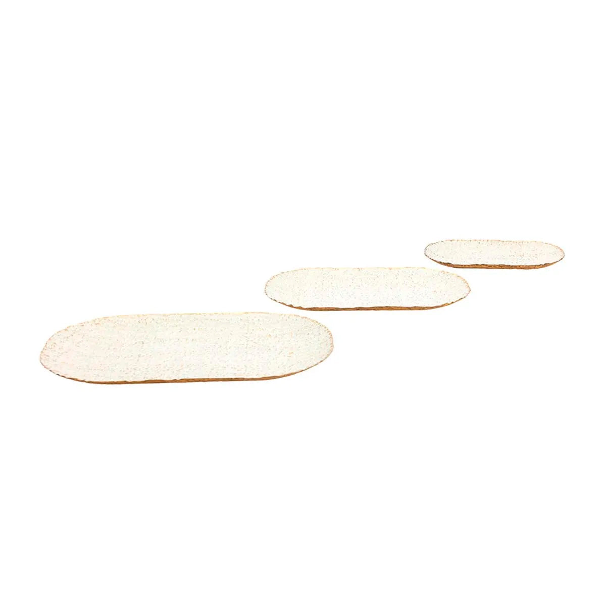 Kit 3 Bandejas Organizadoras em Metal Off White Grecia