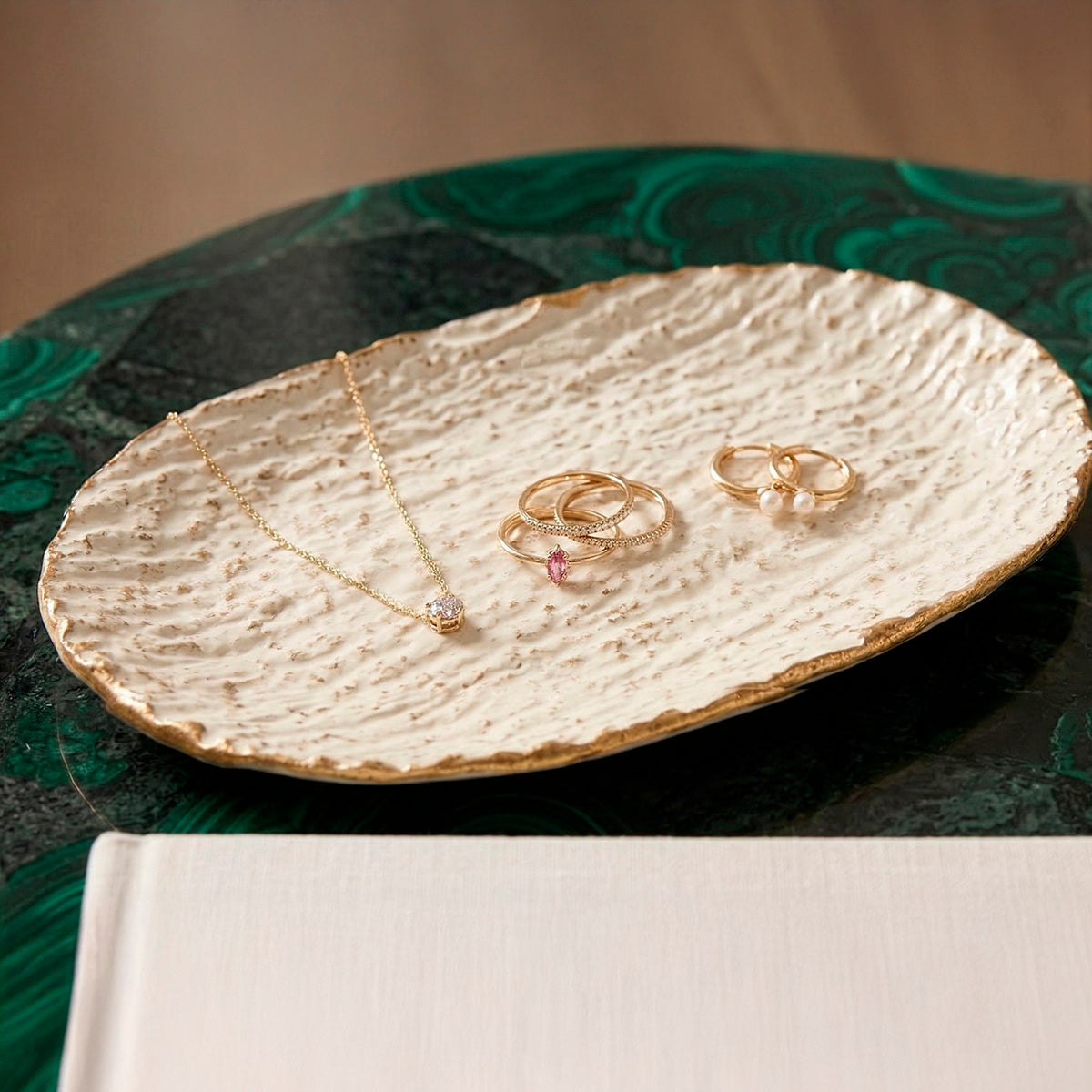 Kit 3 Bandejas Organizadoras em Metal Off White Grecia