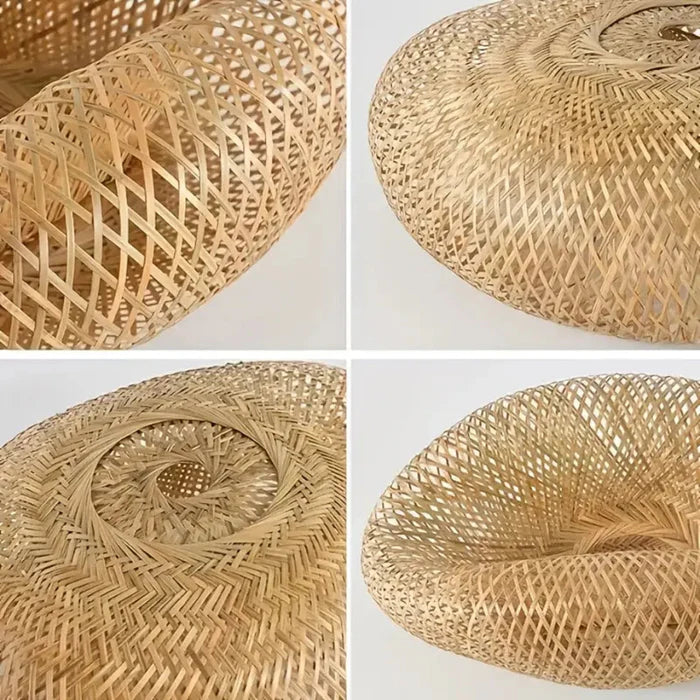 Kit 3 Luminárias Pendente de Bambu Luz do Campo