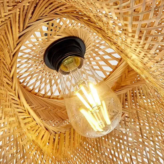 Kit 2 Luminárias Pendente de Bambu Luz do Campo - 50cm e 60cm