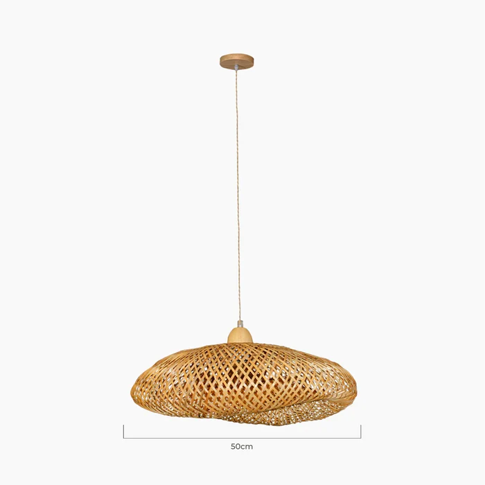 Kit 3 Luminárias Pendente de Bambu Luz do Campo