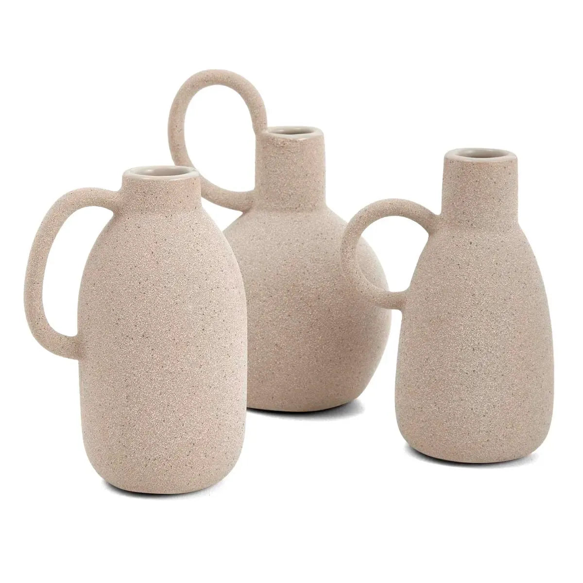 Conjunto de Vasos Decorativos Cerâmica Terris - 3 peças