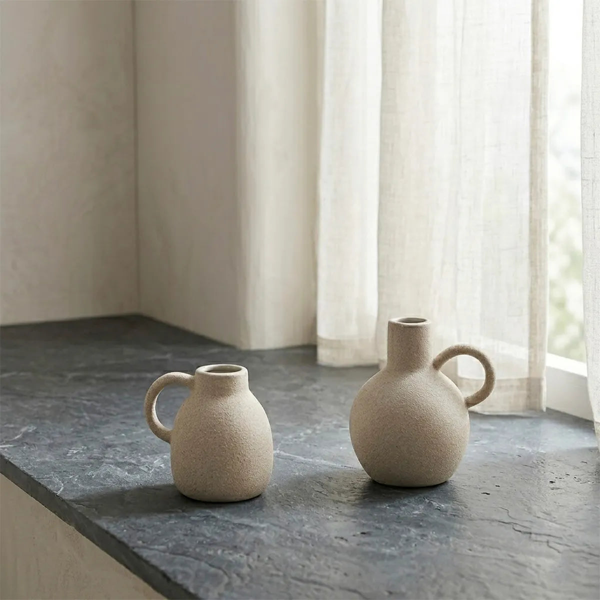 Conjunto de Vasos Decorativos Cerâmica Terris - 3 peças