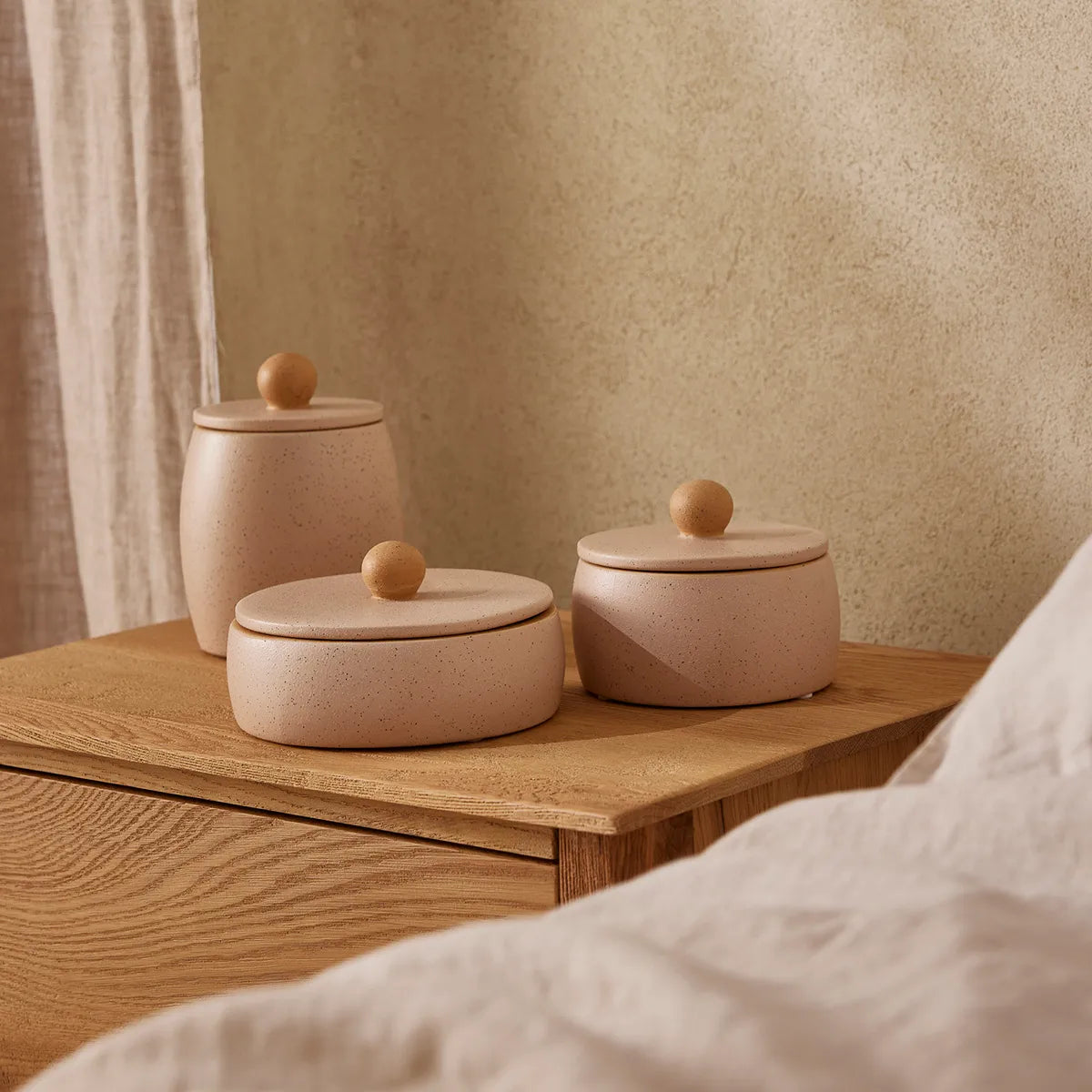 Kit 3 Potes Decorativos em Cerâmica Auréa