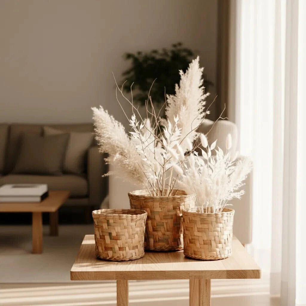 Kit de Vaso Cachepot Natural - 3 Peças