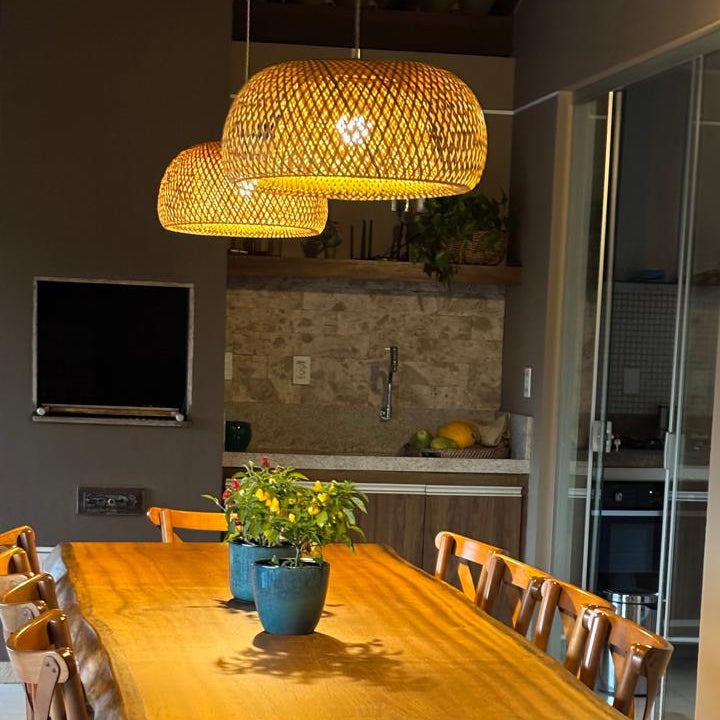 Luminária Pendente de Bambu Encantos