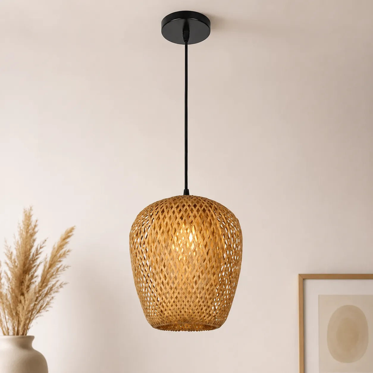 Luminária Pendente Bambu Rattan