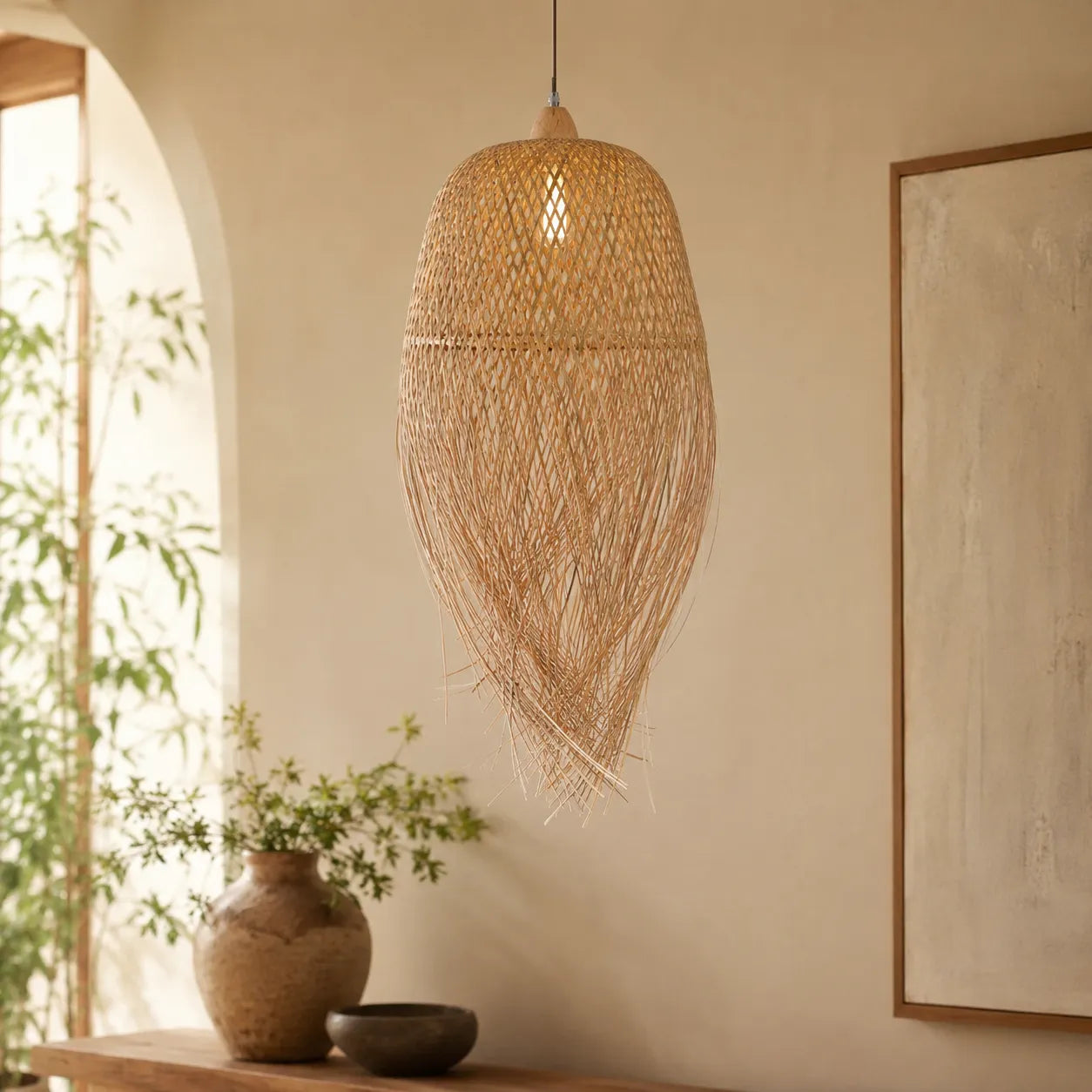 Luminária Pendente de Bambu Ayun