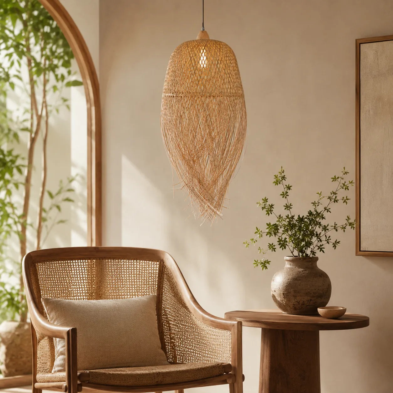 Luminária Pendente de Bambu Ayun