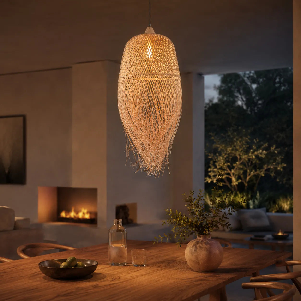 Luminária Pendente de Bambu Ayun