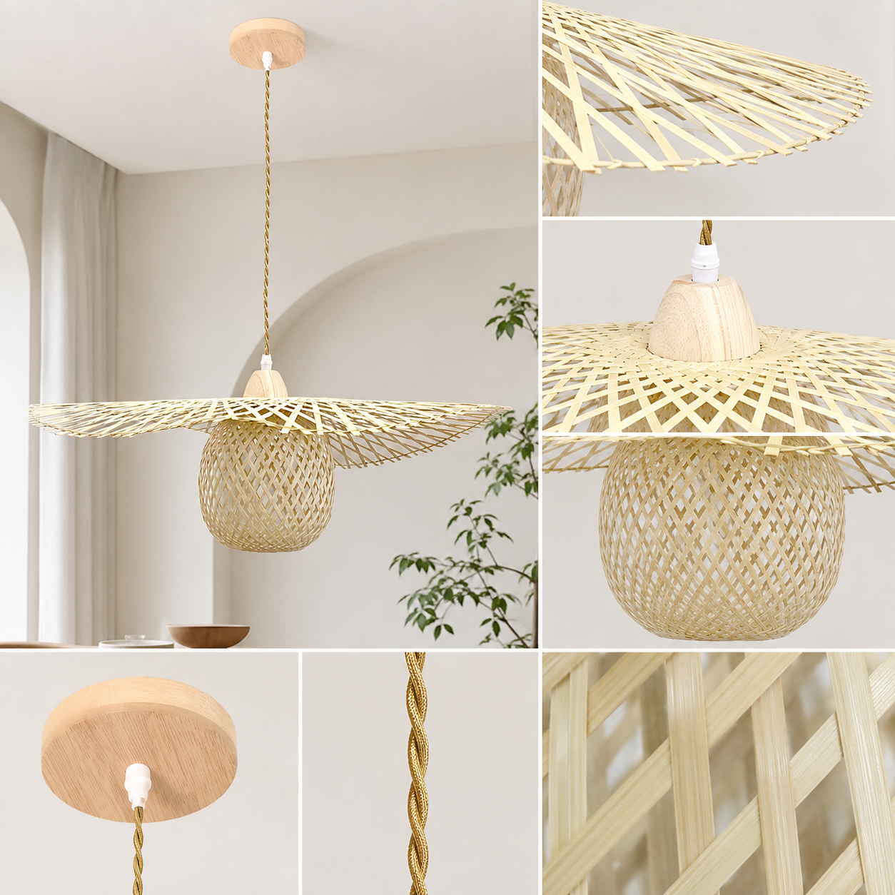 Luminária Pendente de Bambu Solari