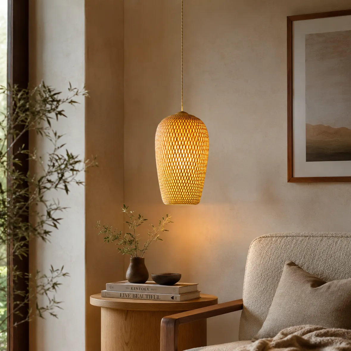 Luminária Pendente de Bambu Sumba