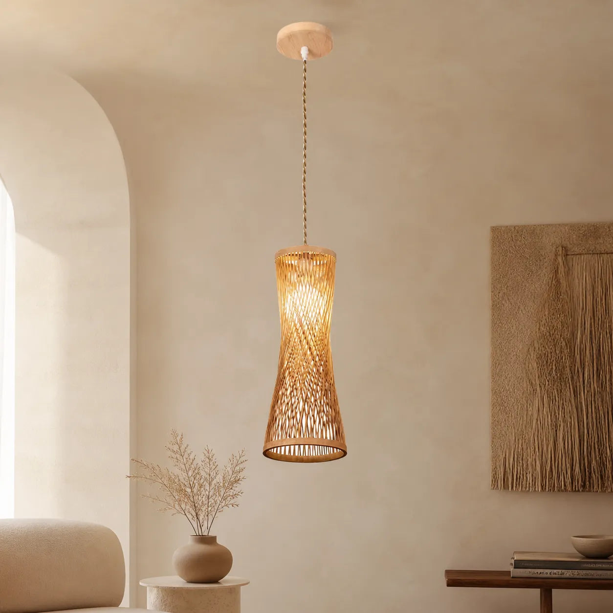 Luminária Pendente de Bambu Suna