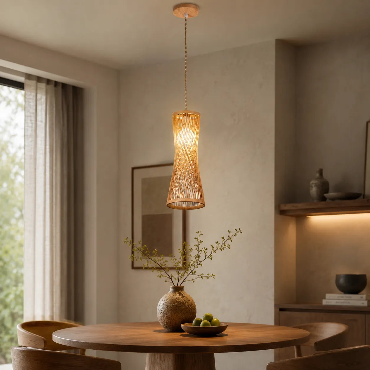 Luminária Pendente de Bambu Suna
