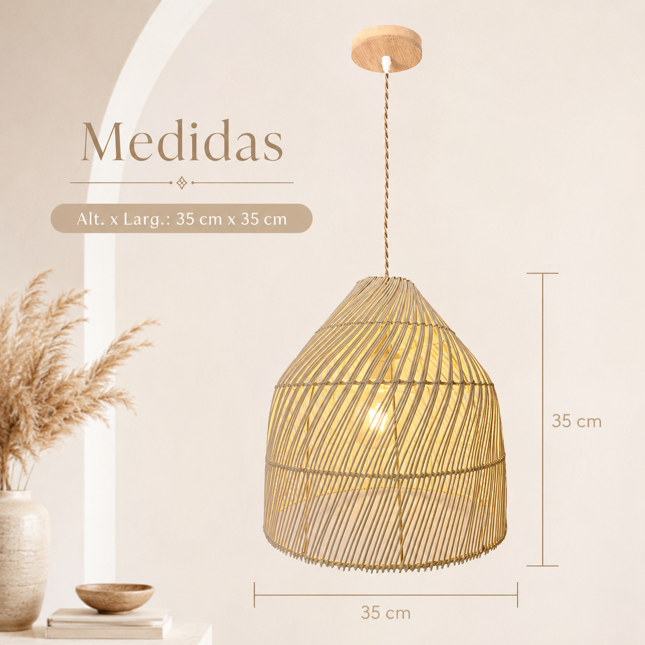 Luminária Pendente de Bambu Surya