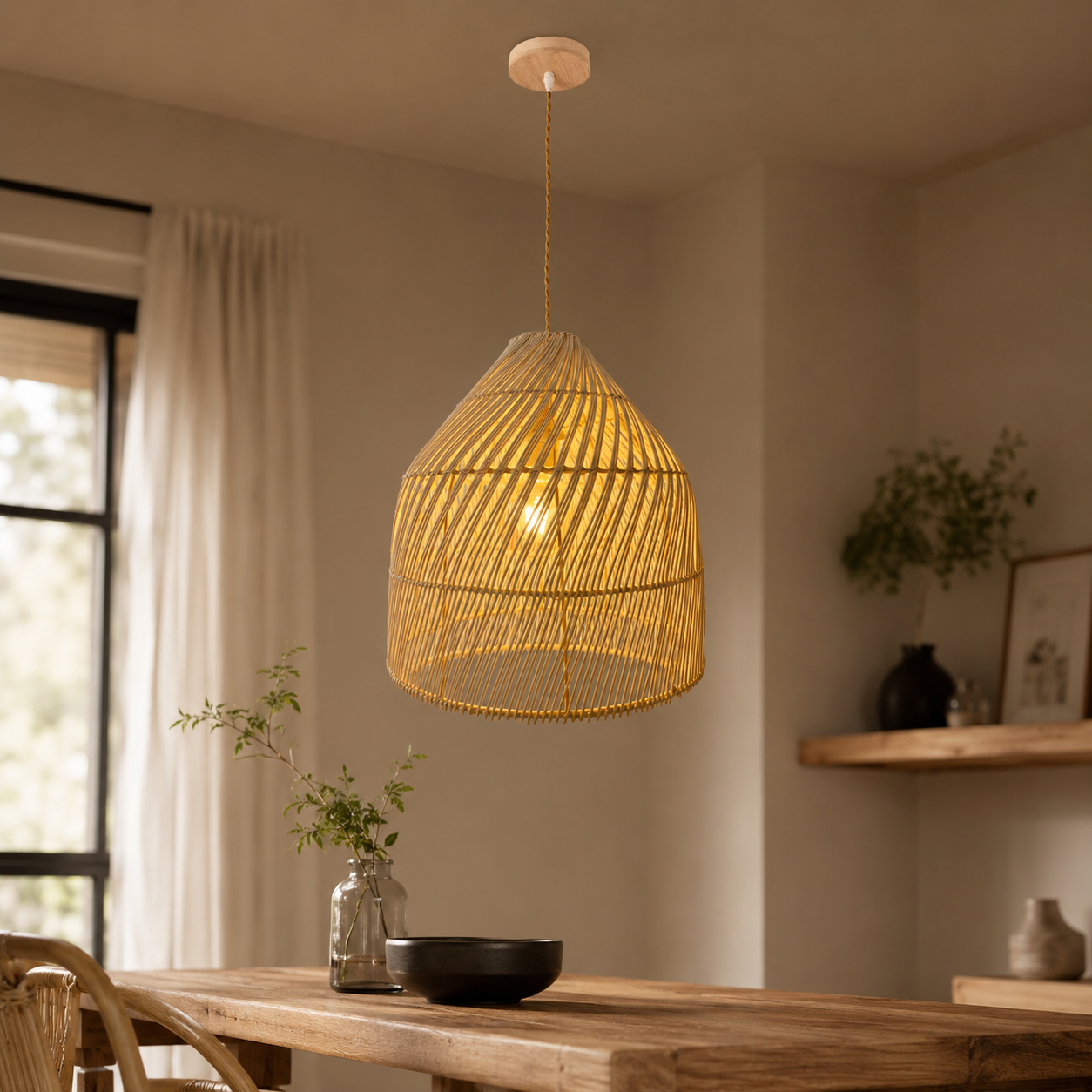 Luminária Pendente de Bambu Surya