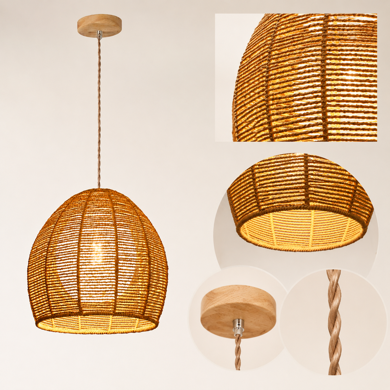 Luminária Pendente de Bambu Yuma
