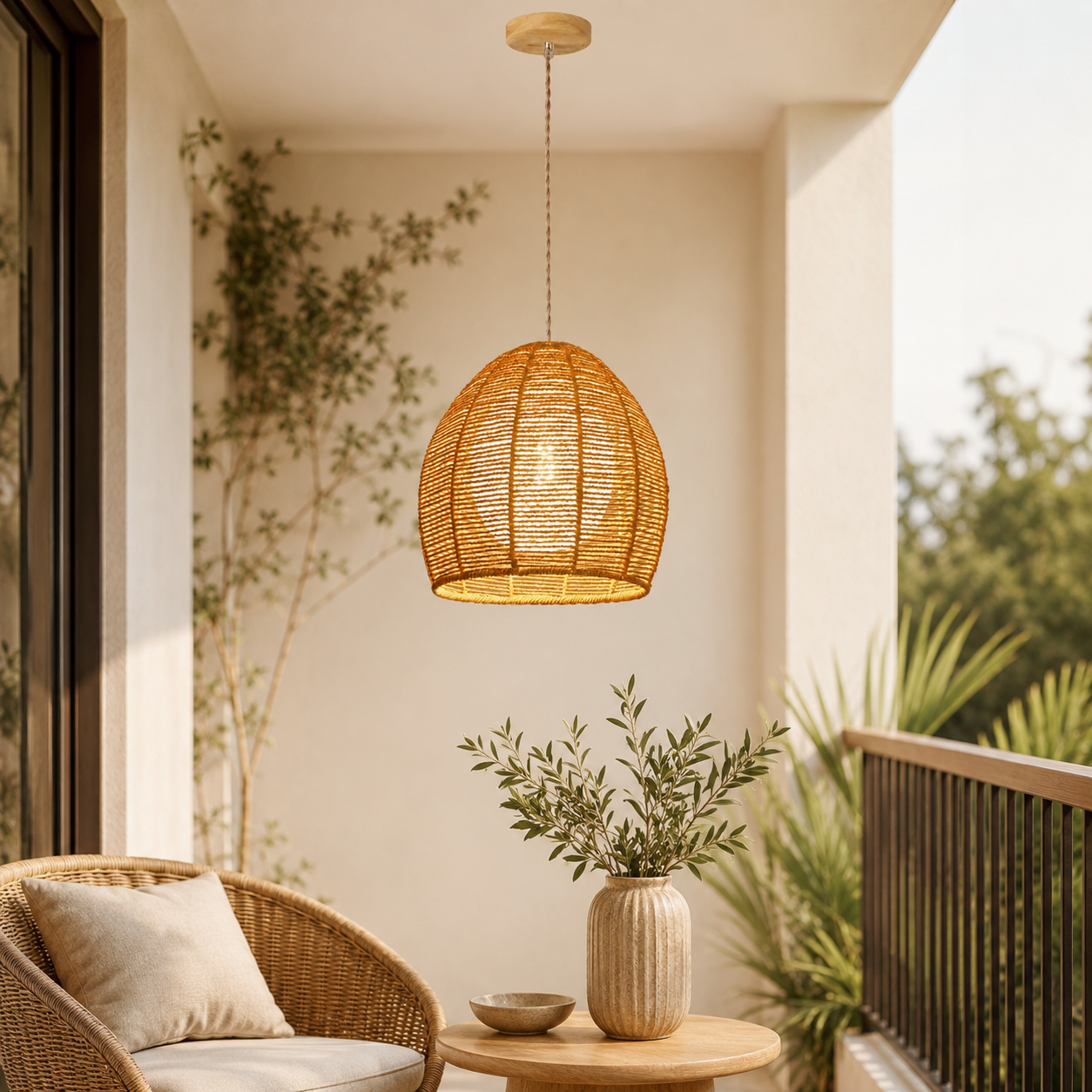 Luminária Pendente de Bambu Yuma