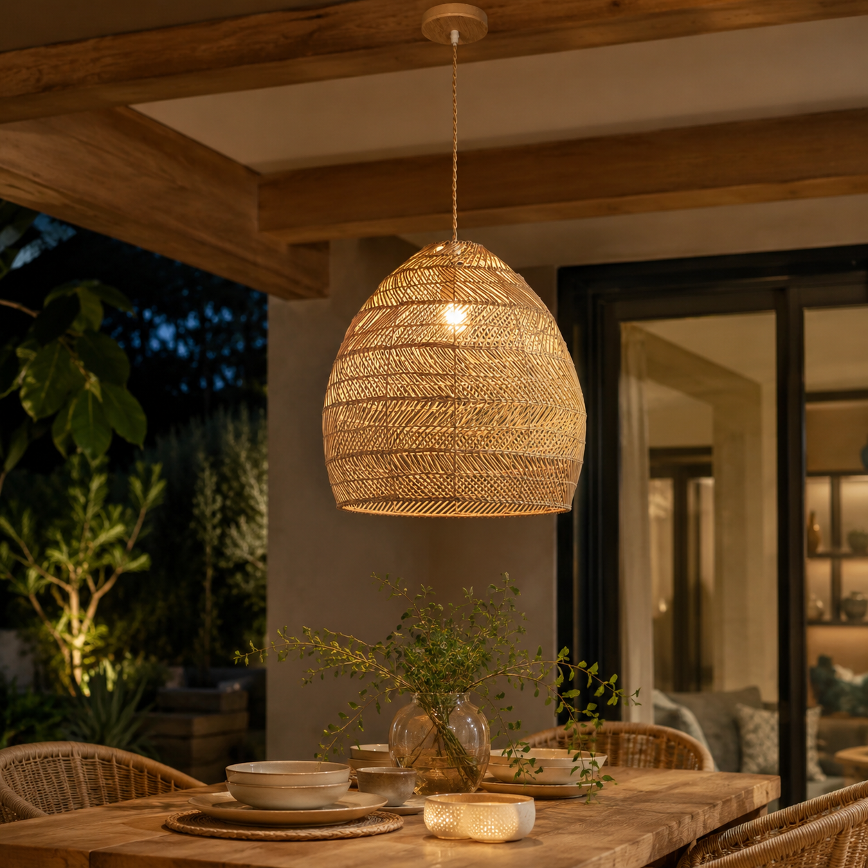 Luminária Pendente de Bambu Zaya