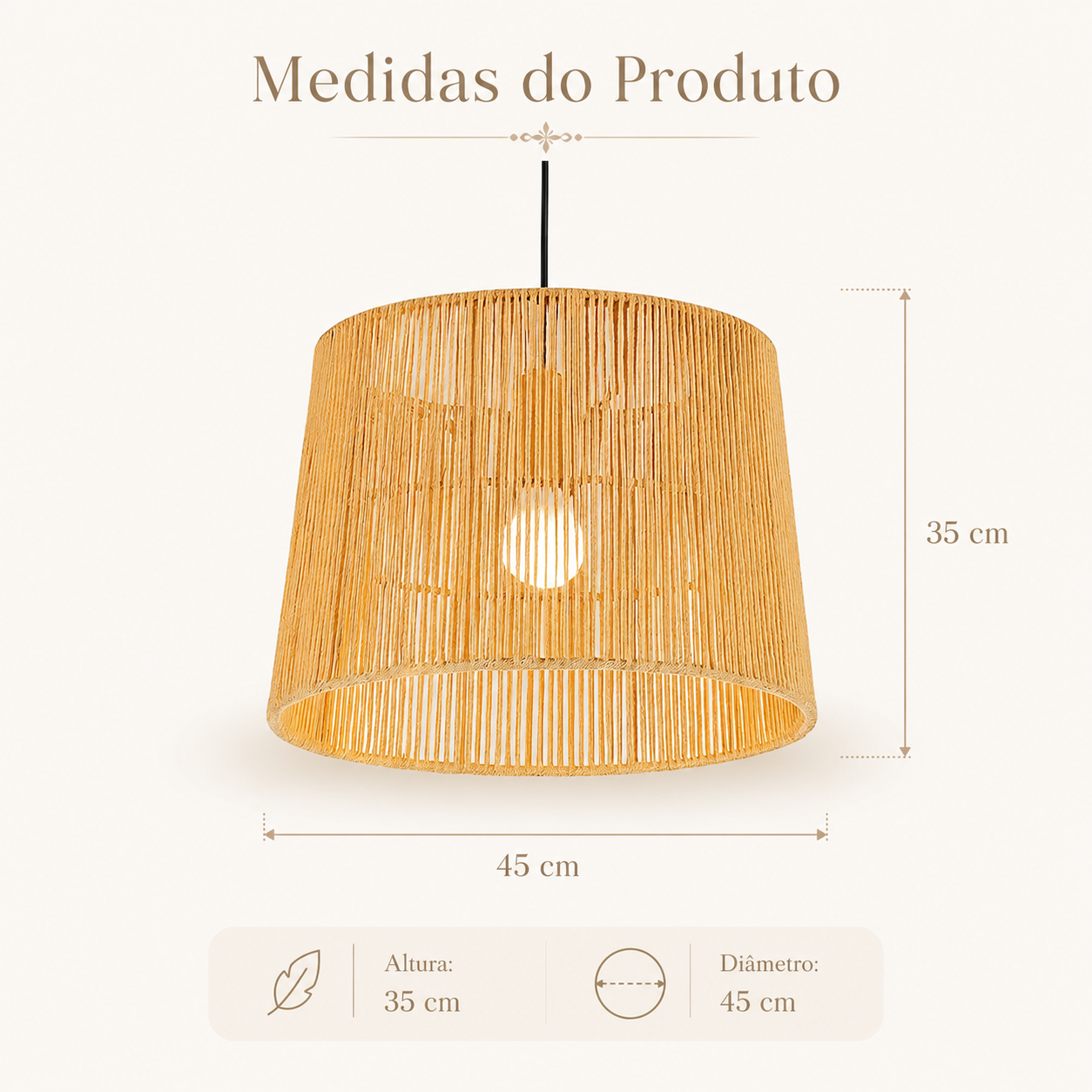 Luminária Pendente de Palha Ayni