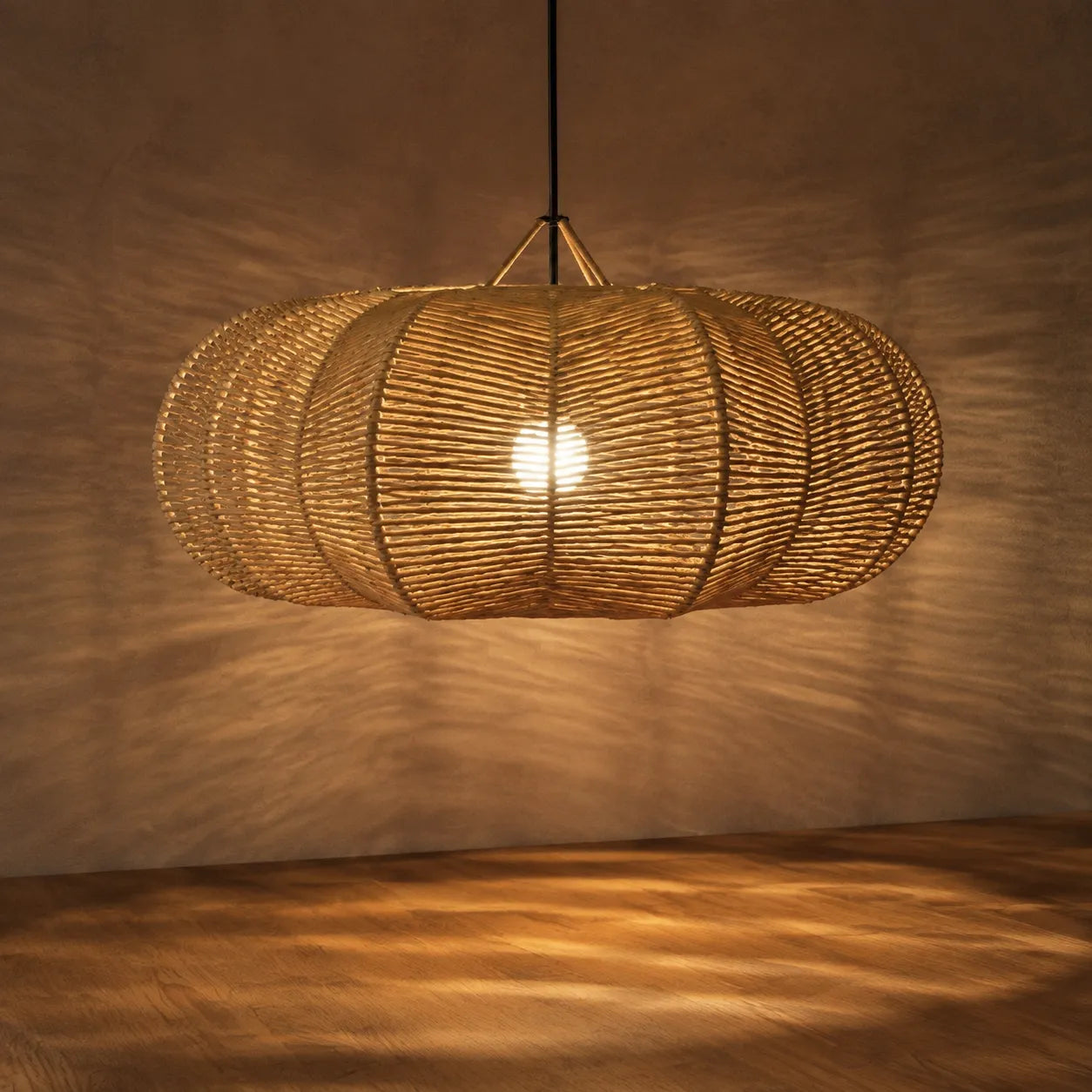 Luminária Pendente de Palha Lótus