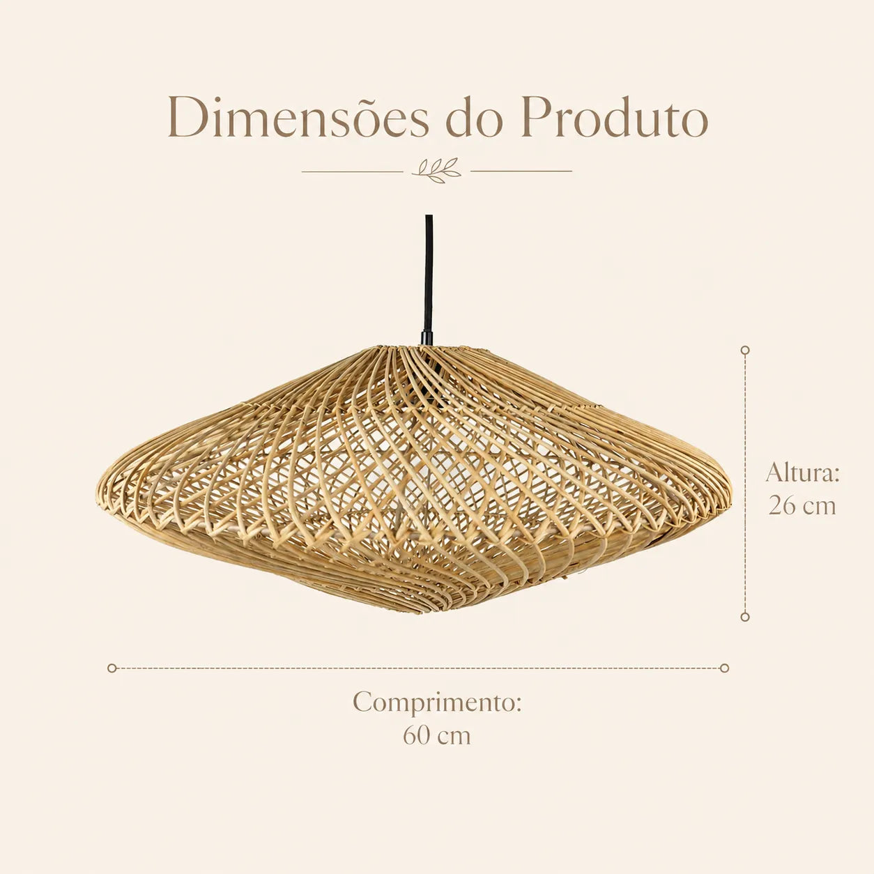 Kit 2 Luminárias Pendente em Rattan Alba 60cm