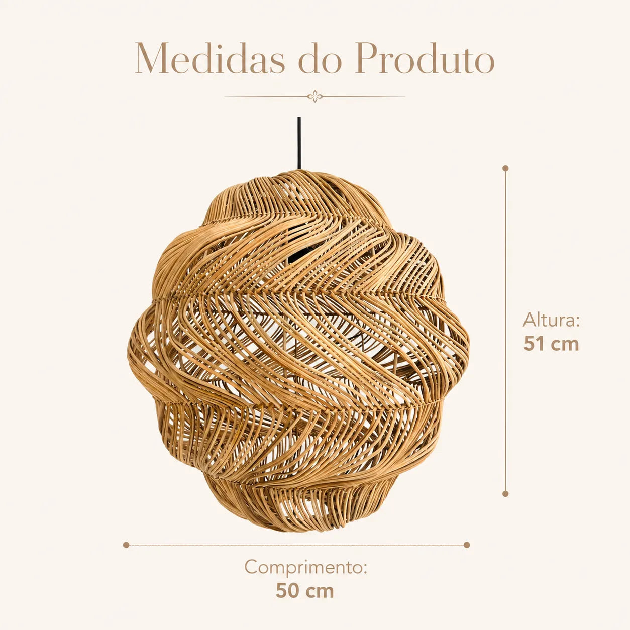 Kit 2 Luminárias Pendente em Rattan Kyoto