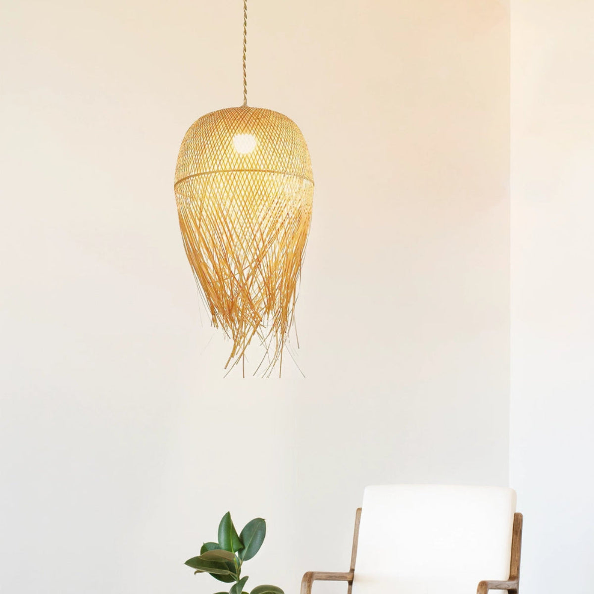 Luminária Pendente de Bambu Ayun